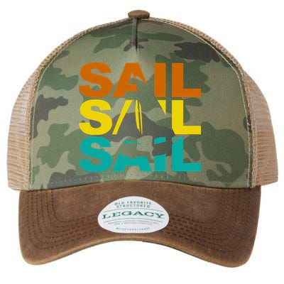 Retro Colorful Sail Sailing Boat Hobby Legacy Tie Dye Trucker Hat