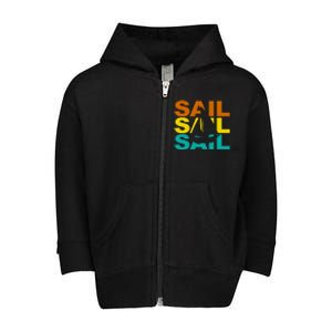 Retro Colorful Sail Sailing Boat Hobby Toddler Zip Fleece Hoodie