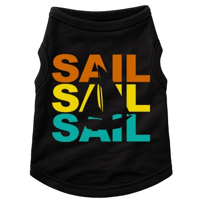 Retro Colorful Sail Sailing Boat Hobby Doggie Tank