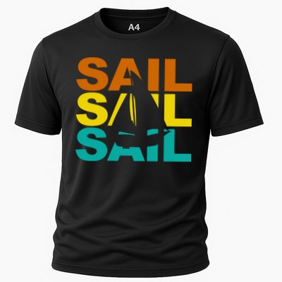 Retro Colorful Sail Sailing Boat Hobby Performance Shirt