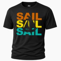 Retro Colorful Sail Sailing Boat Hobby Performance Shirt