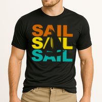 Retro Colorful Sail Sailing Boat Hobby Performance Shirt
