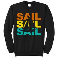 Retro Colorful Sail Sailing Boat Hobby Sweatshirt