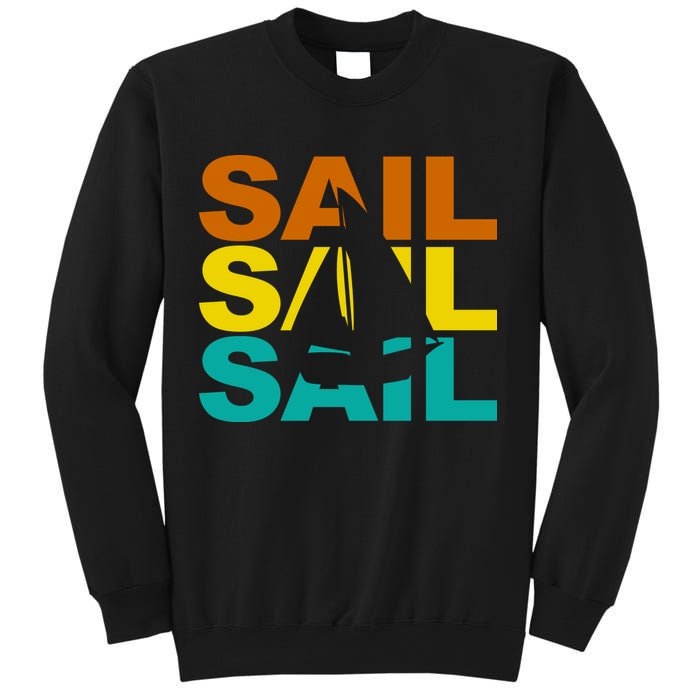 Retro Colorful Sail Sailing Boat Hobby Sweatshirt