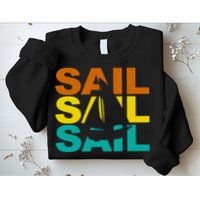 Retro Colorful Sail Sailing Boat Hobby Sweatshirt