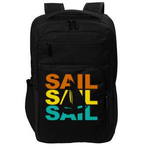 Retro Colorful Sail Sailing Boat Hobby Impact Tech Backpack