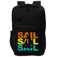 Retro Colorful Sail Sailing Boat Hobby Impact Tech Backpack