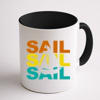 Retro Colorful Sail Sailing Boat Hobby Mug