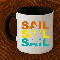 Retro Colorful Sail Sailing Boat Hobby Mug