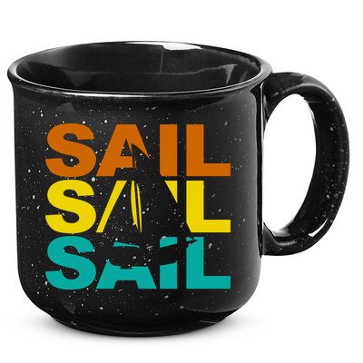 Retro Colorful Sail Sailing Boat Hobby 15oz Campfire Ceramic Mug