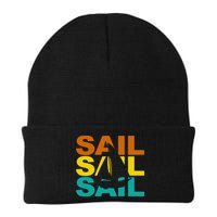 Retro Colorful Sail Sailing Boat Hobby Beanie
