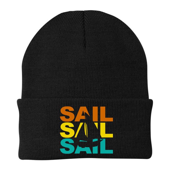 Retro Colorful Sail Sailing Boat Hobby Beanie