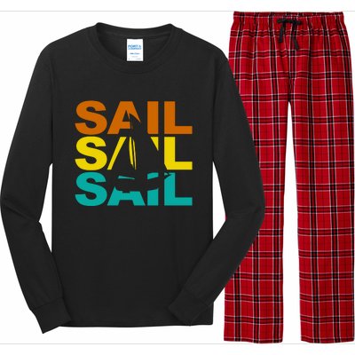 Retro Colorful Sail Sailing Boat Hobby Long Sleeve Pajama Set