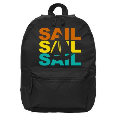 Retro Colorful Sail Sailing Boat Hobby 16 in Basic Backpack