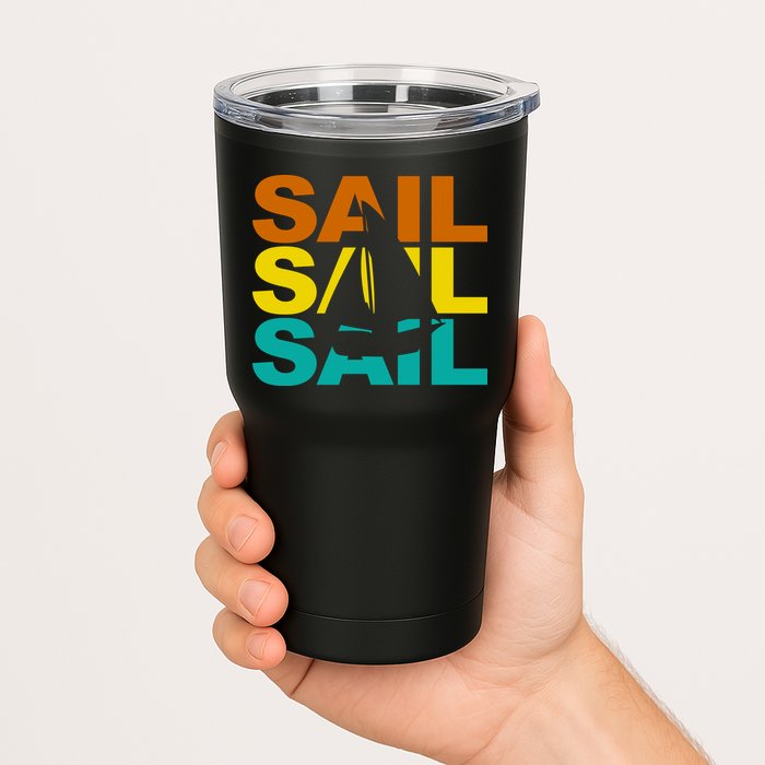 Retro Colorful Sail Sailing Boat Hobby Tumbler