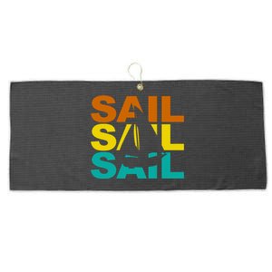 Retro Colorful Sail Sailing Boat Hobby Large Microfiber Waffle Golf Towel