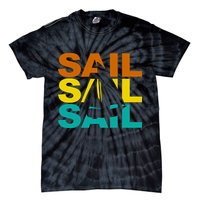 Retro Colorful Sail Sailing Boat Hobby Tie-Dye T-Shirt