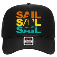 Retro Colorful Sail Sailing Boat Hobby Trucker Hat