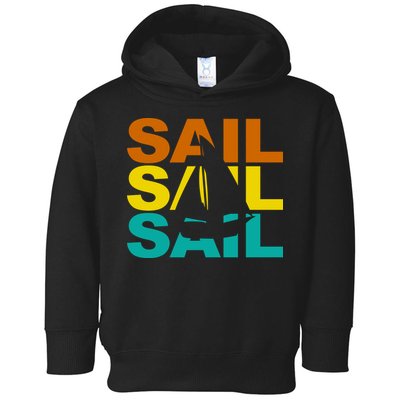 Retro Colorful Sail Sailing Boat Hobby Toddler Hoodie