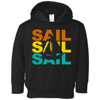 Retro Colorful Sail Sailing Boat Hobby Toddler Hoodie