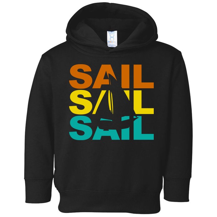 Retro Colorful Sail Sailing Boat Hobby Toddler Hoodie