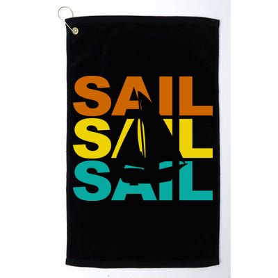 Retro Colorful Sail Sailing Boat Hobby Golf Towel
