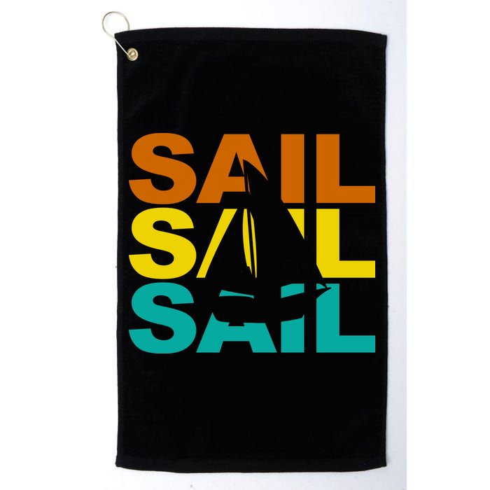 Retro Colorful Sail Sailing Boat Hobby Golf Towel