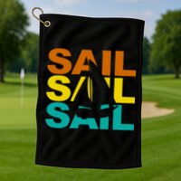 Retro Colorful Sail Sailing Boat Hobby Golf Towel