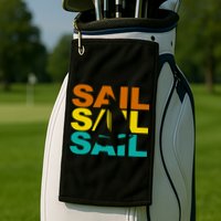 Retro Colorful Sail Sailing Boat Hobby Golf Towel