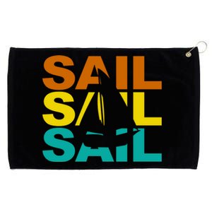 Retro Colorful Sail Sailing Boat Hobby Grommeted Golf Towel