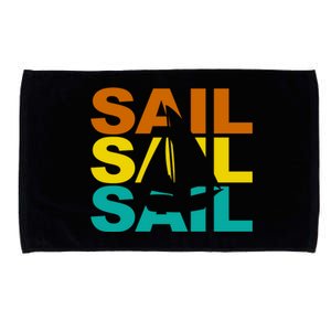 Retro Colorful Sail Sailing Boat Hobby Microfiber Hand Towel