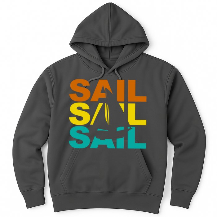 Retro Colorful Sail Sailing Boat Hobby Hoodie
