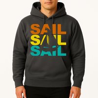 Retro Colorful Sail Sailing Boat Hobby Hoodie