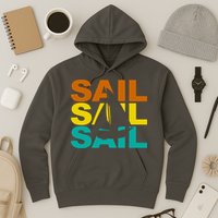 Retro Colorful Sail Sailing Boat Hobby Hoodie