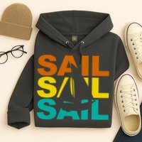 Retro Colorful Sail Sailing Boat Hobby Hoodie