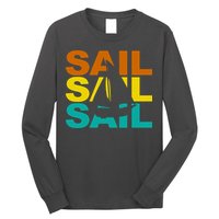 Retro Colorful Sail Sailing Boat Hobby Long Sleeve Shirt