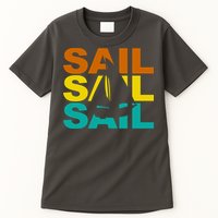 Retro Colorful Sail Sailing Boat Hobby Tall T-Shirt