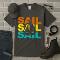 Retro Colorful Sail Sailing Boat Hobby Tall T-Shirt