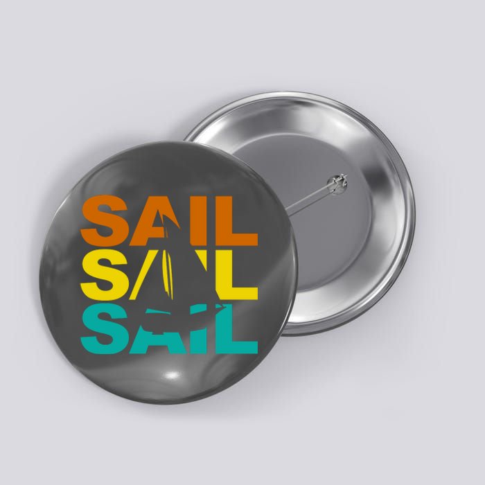 Retro Colorful Sail Sailing Boat Hobby Button