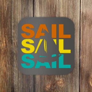 Retro Colorful Sail Sailing Boat Hobby Coaster