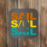 Retro Colorful Sail Sailing Boat Hobby Coaster