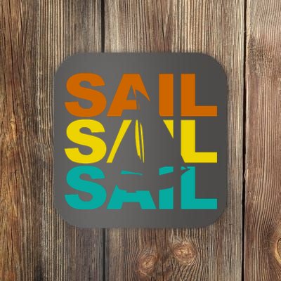 Retro Colorful Sail Sailing Boat Hobby Coaster