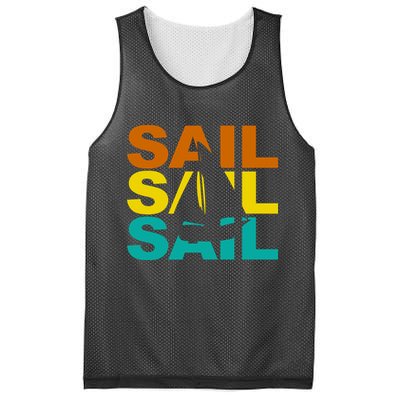 Retro Colorful Sail Sailing Boat Hobby Mesh Reversible Basketball Jersey Tank
