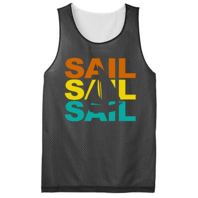 Retro Colorful Sail Sailing Boat Hobby Mesh Reversible Basketball Jersey Tank