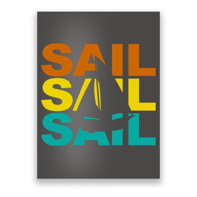 Retro Colorful Sail Sailing Boat Hobby Poster