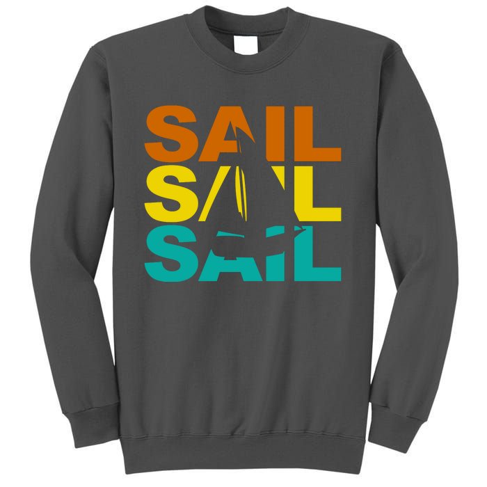 Retro Colorful Sail Sailing Boat Hobby Tall Sweatshirt