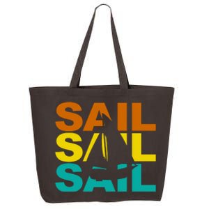 Retro Colorful Sail Sailing Boat Hobby 25L Jumbo Tote