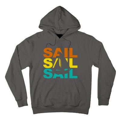 Retro Colorful Sail Sailing Boat Hobby Tall Hoodie