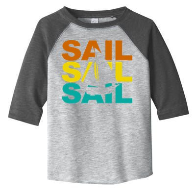Retro Colorful Sail Sailing Boat Hobby Toddler Fine Jersey T-Shirt