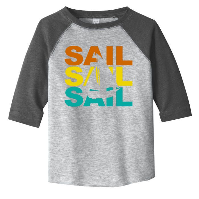 Retro Colorful Sail Sailing Boat Hobby Toddler Fine Jersey T-Shirt